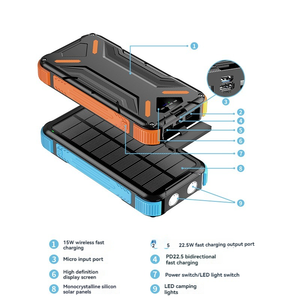 Caricatore mobile solare 20000mah power bank per telefoni cellulari <span class=keywords><strong>smartphone</strong></span> - Product Image 6