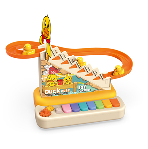 MILI dibujos animados Piano teclado pato pingüino subir escaleras escalera tobogán 2 en 1 Juguetes Divertidos para niños - Product Image 1