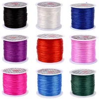 Cordon élastique solide en cristal de 60 m/rouleau, fil extensible de 0,6 mm, pour la fabrication de bijoux, bracelets et cordons.