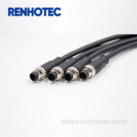 M12 Formkabel Elektrischer Sensor Stecker-Buchse-Verbinder 2 3 4 5 8 12 Pin für Industrie IP67 Wasserdicht Anpassbare Länge