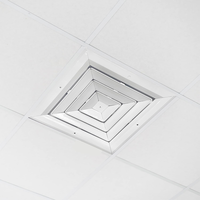 10x10 pouces en aluminium carré plafond diffuseur évent couverture cvc grille d'alimentation avec contrôle de débit