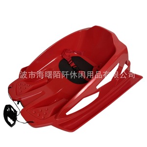 Trineo para bebés con cinturón de seguridad y cuerda para niños, para deslizarse por la nieve al aire libre, color rojo, plástico duradero - Product Image 5