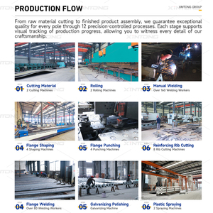 <span class=keywords><strong>Poteau</strong></span> d'éclairage public 12M à bras unique conique en acier galvanisé à chaud - Product Image 4