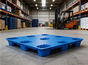Palettes Huidu en PEHD moulées par soufflage, légères, empilables, à 9 pieds, entrée 4 directions, industrielles, 20 kg, pour le stockage de marchandises en plastique et les magasins de détail - Product Image 5