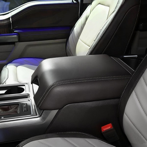 Couverture de boîte d'accoudoir de console centrale Ford F150 en cuir microfibre 2015-2020, accessoire de protection pour l'intérieur de la voiture - Product Image 2