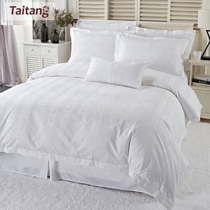 Taitang Sản Phẩm Khách Sạn Bán Buôn Luxury Trắng Bộ Đồ Giường Nữ Hoàng Jacquard <span class=keywords><strong>Comforter</strong></span> Sets Đối Với Khách Sạn - Product Image 1