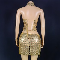Ensemble deux pièces pour femmes AD2607, été, maille, paillettes, cristaux faits à la main, hauts pour femmes, mini-jupe, tenue sexy