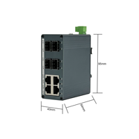 Commutateur Ethernet industriel compact mini 4 ports 10/100 Mbps, 4 ports RJ45 + 4 ports de module SFP 155M, échange à chaud et large plage de tension