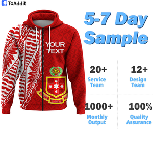 Nouvelle arrivée de Kolisi Tonga Atele, tribal polynésien, sweat à capuche zippé personnalisé, pull sport pour hommes - Product Image 2