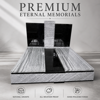 Pierre tombale en granit naturel de style européen Luca Custom avec plaque complète, ensemble de monuments funéraires pour cimetière