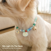Collier réglable pour chat et chien avec clochette, perles colorées à motif de patte, boucle, pour petits animaux, vente en gros, OEM