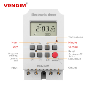 VG316A Free Shipping Digital Timer <b>Switch</b> 220V, Weekly 7 Days Electronic Programmable Timer, <b>Time</b> Controller 16A L25 - Product Image 3