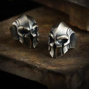<span class=keywords><strong>Anillo</strong></span> Plateado Retro Punk en Oferta, Anillos de Calavera de Guerrero <span class=keywords><strong>Espartano</strong></span>, Anillos Abiertos Ajustables, Diseño para Hombre, Regalos de Joyería - Product Image 5