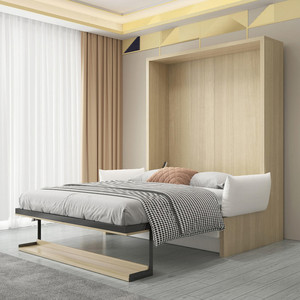Modern <b>Queen</b>/King-<b>Size</b> Wooden Murphy <b>Bed</b> With Vertical Opening Metal Wall Hardware for Home Furniture Bedroom Joysource-b001 Hom - Product Image 6