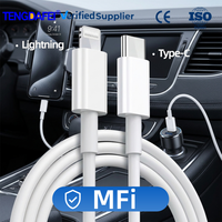 Câble USB-C certifié MFi de haute qualité, charge rapide PD 27W, synchronisation des données pour iPhone 14/13/12/11/8 Plus et iPad, téléphone portable