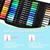 Marqueurs de peinture acrylique à double pointe 48 couleurs avec écriture double face pour l'artisanat et les fournitures artistiques multi-surfaces DIY