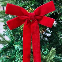 Grand nœud en ruban de velours fait main avec attache torsadée, 100 % polyester, filé, haute ténacité, 3,5 pouces, pour emballage cadeau et sapin de Noël