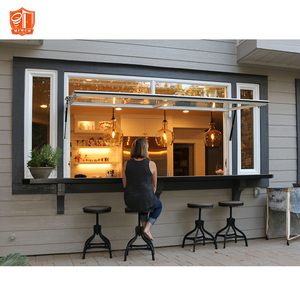 Fenêtre rabattable de bar de cuisine <span class=keywords><strong>au</strong></span> design moderne et <span class=keywords><strong>simple</strong></span> cadre en alliage d'aluminium jambe de force à gaz qui traverse la fenêtre - Product Image 6