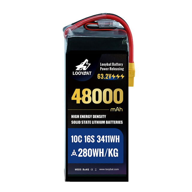 UAV Battery Manufacturer 6S 12S 16S 18S 24S 48000mah 48Ah 280Wh/kg HV High-density Solid State Lipo Battery Li-ion Battery Pack