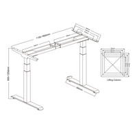 Cadre de bureau électrique moderne en acier inoxydable, réglable en hauteur, capacité de charge 120 kg, pour bureau à domicile et chambre