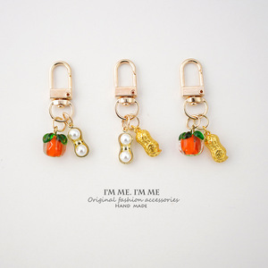 Porte-clés et pendentif pour femme, motif arachide et kaki, pour voiture et téléphone portable, avec message '<span class=keywords><strong>Tout</strong></span> va bien' et 'Bonne chance' - Product Image 1