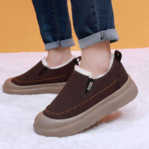 Winter New Style Fashion Trend Men's Thickened Sole Non-<b>slip</b> Snow <b>Boots</b> Fleece-lined <b>Slip</b>-<b>on</b> Soft Sole Outdoor Rubber Outsole - Product Image 2