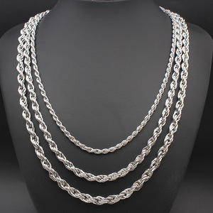 Chaîne torsadée <span class=keywords><strong>simple</strong></span>, 4/6/7 mm, collier/chaîne pour sweat-shirt unisexe - Product Image 1