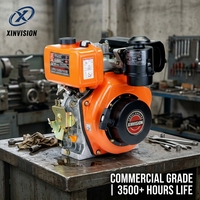 Moteur diesel robuste 178F 296cc 6HP, moteur de motoculteur renforcé avec compatibilité complète des engrenages pour l'approvisionnement des usines OEM