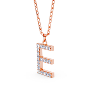 Colgante Minimalista con Inicial Personalizada, con Diamante Cultivado en Laboratorio VVS VS EF y Plata de Ley 925 con Acabado en Oro, de Lujo - Product Image 1