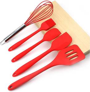 Ensemble de spatules en silicone résistantes à la chaleur, 5 pièces, ustensiles de cuisine en caoutchouc, ensemble d'ustensiles de cuisine en silicone antiadhésifs - Product Image 1