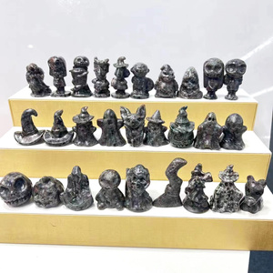 Offres Spéciales <span class=keywords><strong>Fright</strong></span> <span class=keywords><strong>Night</strong></span> Obsidian Sculpture Pierre de guérison en cristal poli pour la décoration d'Halloween - Product Image 1