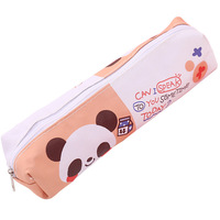 Trousse à crayons portable en toile et PU avec fermeture éclair, motif astronaute de dessin animé mignon, multicolore, logo personnalisé, avec boîte cadeau pour enfants - Vente en gros