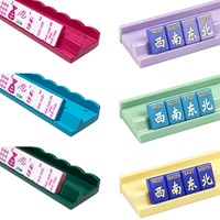Soporte de madera para Mahjong con acabado de piano de alto brillo personalizado y empujador, accesorios de Mahjong americano, fabricante OEM