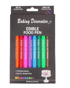 Pennarelli Coloranti Commestibili per Pasticceria, Set <span class=keywords><strong>da</strong></span> 10 Colori Diversi, Strumenti per Decorazione Torte, Fondente e <span class=keywords><strong>Biscotti</strong></span> - Product Image 2
