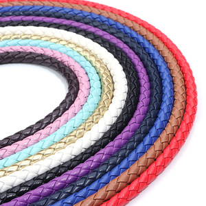 Colorful <b>Braided</b> Leather Rope 6mm 7mm Round DIY Jewelry Accessories Retro Style - Product Image 3