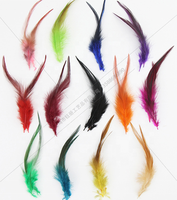 Lot de 50 Plumes Naturelles de Coq Teintées Multicolores et Blanchies de 12-15 cm pour Décoration et Vêtements