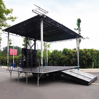 Scène mobile ST180, remorque de scène portable, scène pliante hydraulique compacte, scène d'événement en plein air pour concert, festival, église, location