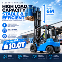 Prix promotionnel Équipement de manutention de marchandises Chariot élévateur électrique 10 tonnes Fonction d'inclinaison Usine d'assemblage Fournisseur OEM