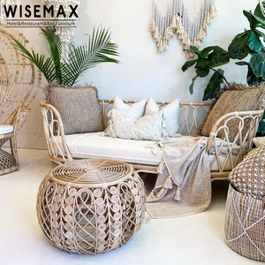 WISEMAX FURNITURE Canapé de loisirs en <span class=keywords><strong>rotin</strong></span> <span class=keywords><strong>naturel</strong></span> fait à la main, design minimaliste, pour patio, jardin, hôtel, café, restaurant - Product Image 2