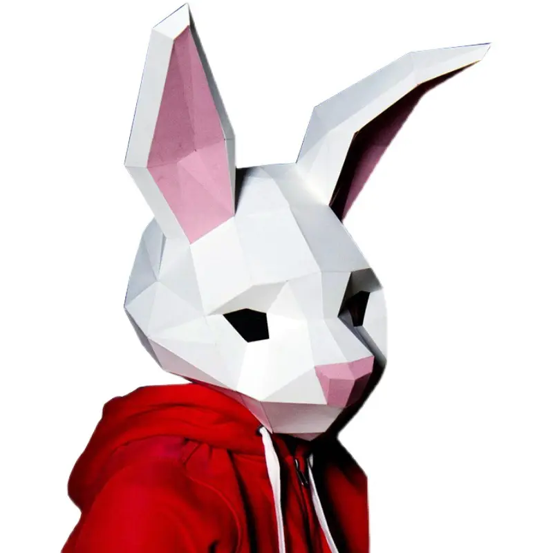 Noel Cosplay Masquerade Diy yüz Neon parti 3d kağıt hayvan maskesi