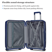 Valise de voyage chic et légère en PP, résistante à l'usure, avec serrure TSA, bagage cabine pour voyages d'affaires en avion, vente en gros