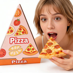 Cajas de Pizza Triangulares Ecológicas de Materiales Reciclados, Resistentes al Agua y al Aceite, Tamaños y Diseños Personalizados para Entrega de Comida Rápida - Product Image 3