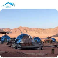 Dôme géodésique en verre préfabriqué en acier pour hôtel de luxe en plein air, cadre métallique, glamping, vente pour la maison et les stations balnéaires