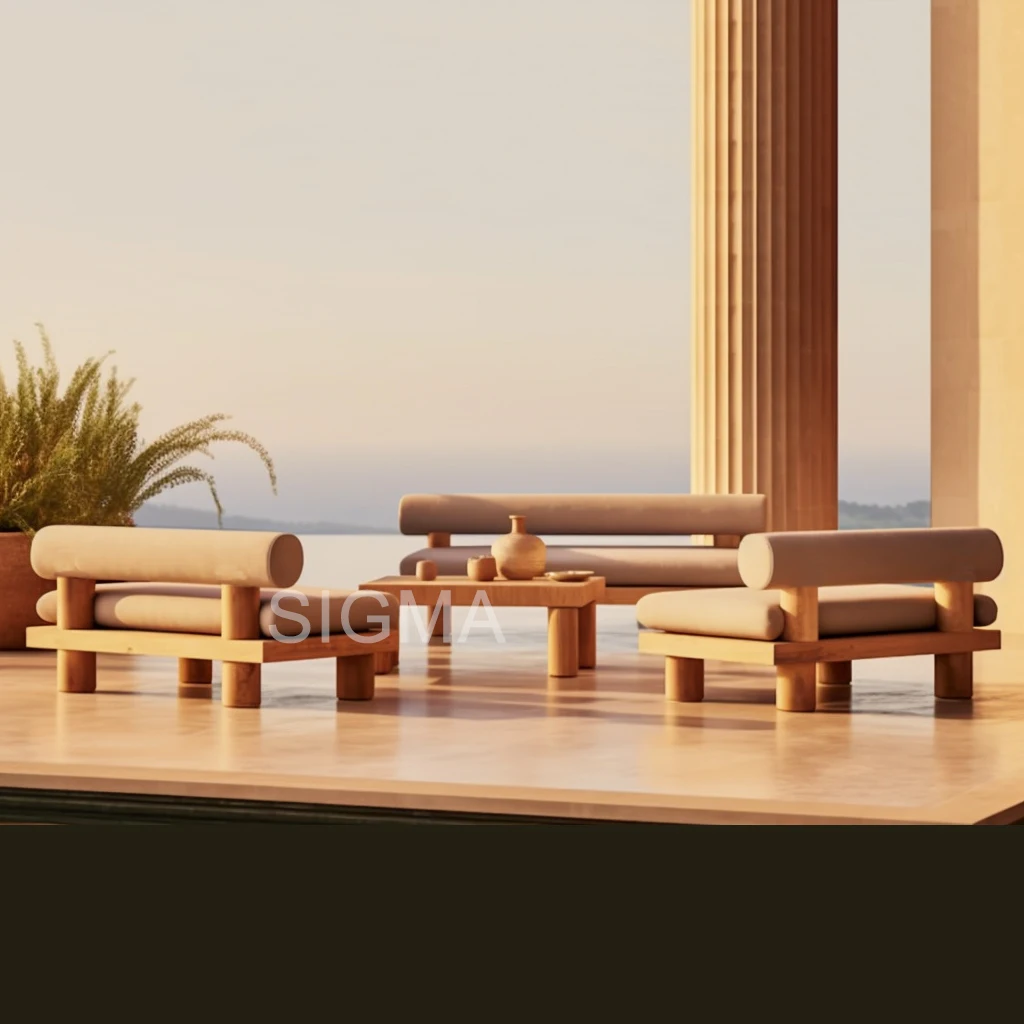 Popular new outdoor sofa set teak wood patio furniture sofa customized new garden sofa