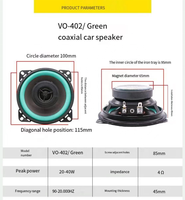 Haut-parleur coaxial de voiture 4, 5 et 6,5 pouces à simple dôme en papier pour modification audio automobile, modèles 402, 502, 602 - Vente en gros