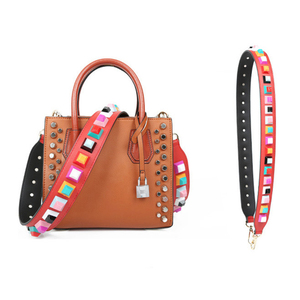 Sangle d'épaule colorée à rivets pyramidaux pour sacs à main, sangle de <span class=keywords><strong>sac</strong></span> cloutée multicolore, sangle de remplacement en cuir PU pour <span class=keywords><strong>sac</strong></span> à main DIY - Product Image 1