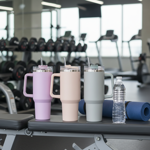 Vaso Térmico de <span class=keywords><strong>Viaje</strong></span> para Aventura de 40oz, de Acero Inoxidable, Aislado, Reutilizable, con Asa y Tapa con Popote - Product Image 2