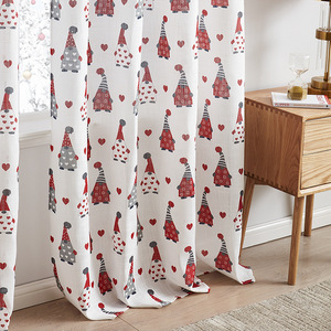 Noel şeffaf perdeler, karikatür tasarım noel baba, hafif dekoratif paneller çubuk cep, beyaz kırmızı - Product Image 2