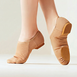 Scarpe da <span class=keywords><strong>ballo</strong></span> BW70 da donna in tessuto elasticizzato con tacco, suola morbida, per allenamento insegnanti, per danza jazz e classica per adulti - Product Image 1
