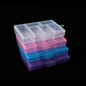 PP 6 Compartment Storage <b>Box</b> <b>Small</b> Parts Organizer <b>Tool</b> Jewelry Electronic Component Desktop Container Blue Purple Pink White - Product Image 1